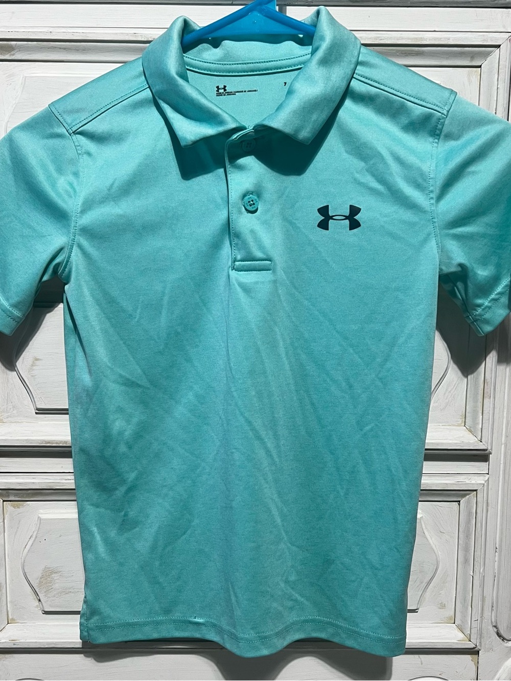 Under Armour Teal Athletic Polo with Black Logo - Picture 2 of 2